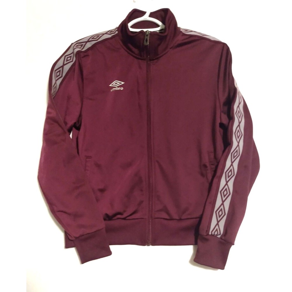 Umbro Burgundy Track Jacket with Grey Shoulder Tapes